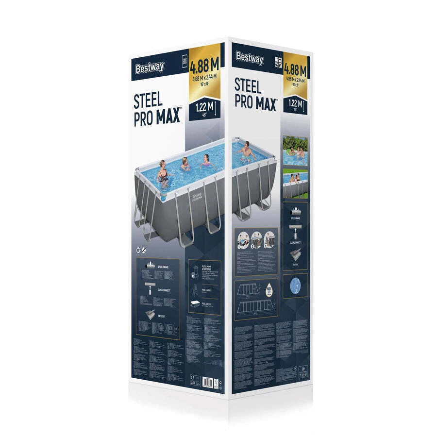 Piscina Bestway Rectangular Filtro+Accesorio 4.88X2.44X1.22M